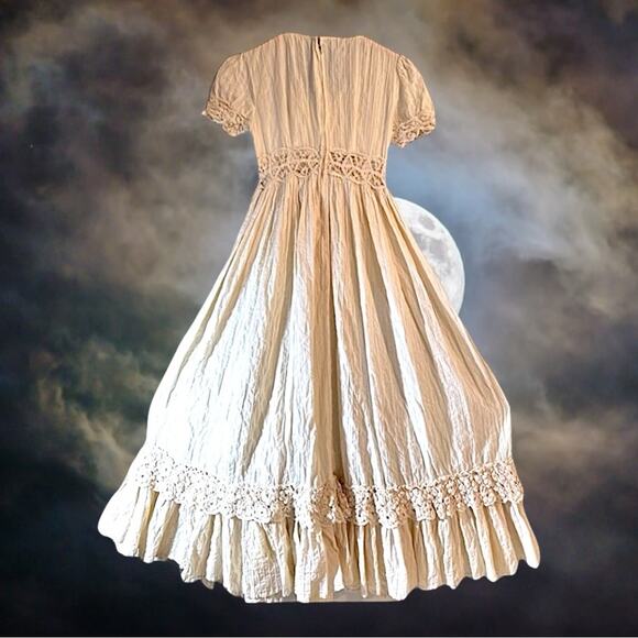 Vintage 1970s Ivory Vampire Bride or Halloween Maxi Dress GUNNE Sax Style SM - Picture 10 of 12